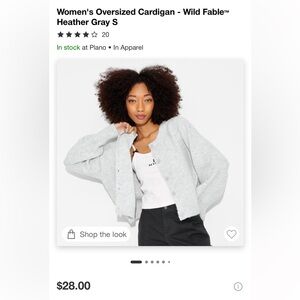 New with tags Wild Fable Heather Gray Oversized Cardigan size small